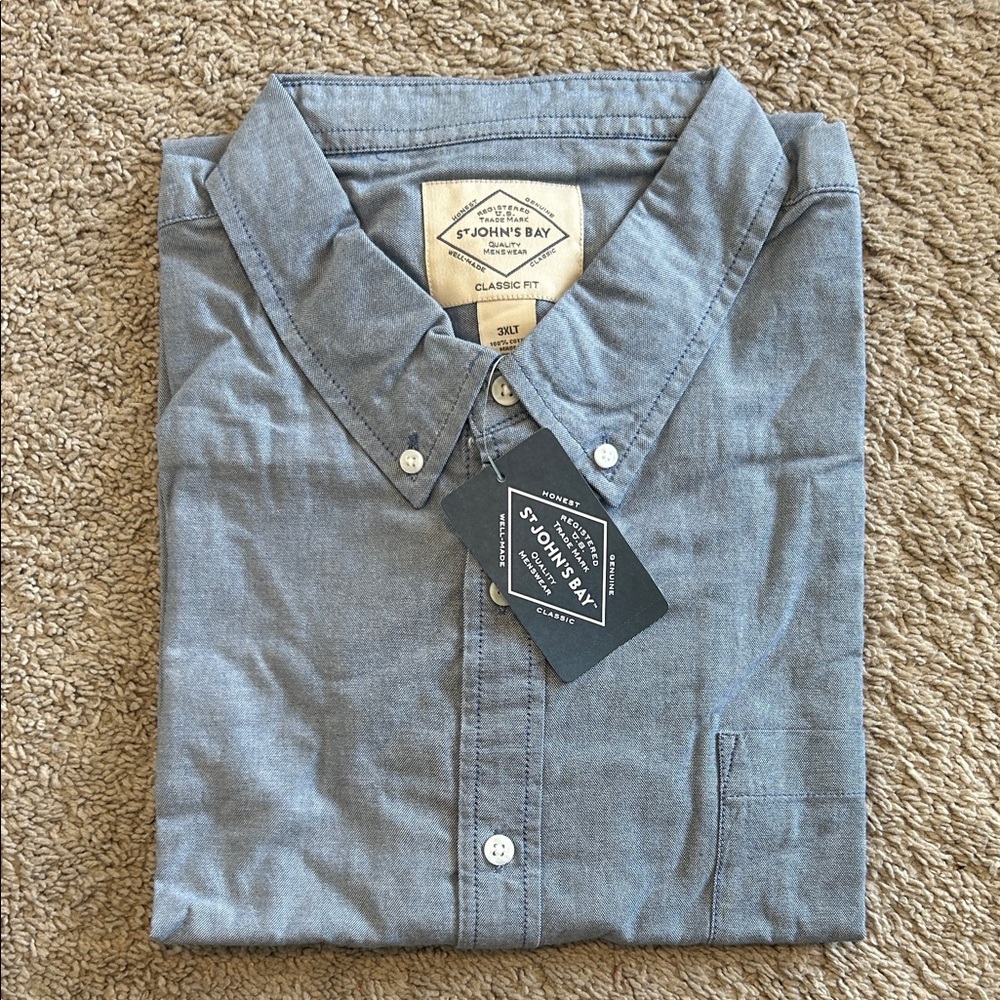 St. John's Bay Men's Chambray Button-Down Shirt